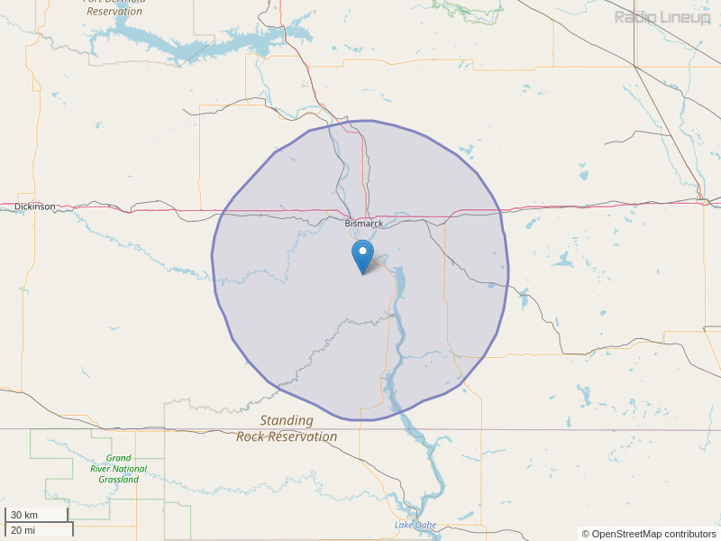 KKCT-FM Coverage Map