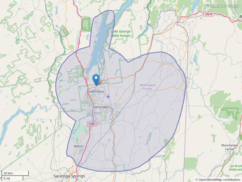WNYQ-FM Coverage Map