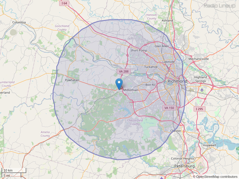 WBBT-FM Coverage Map