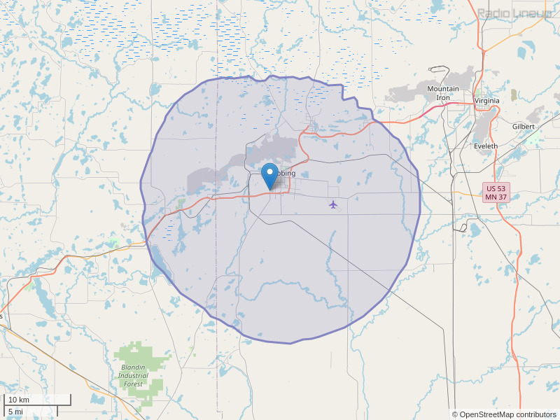 KADU-FM Coverage Map