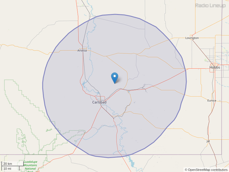 KCDY-FM Coverage Map