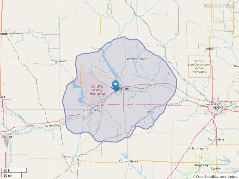 KQLA-FM Coverage Map