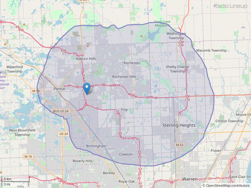 WAHS-FM Coverage Map