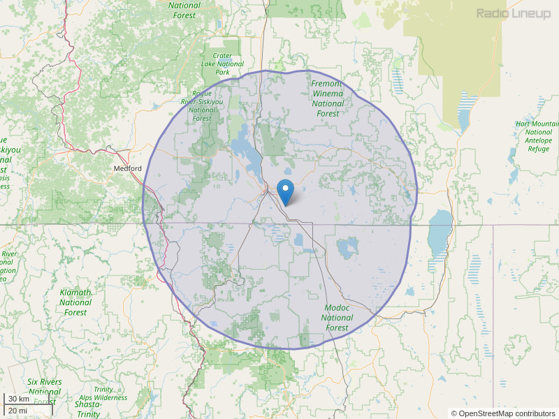 KLAD-FM Coverage Map