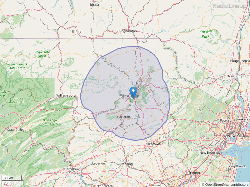 WKRZ-FM Coverage Map