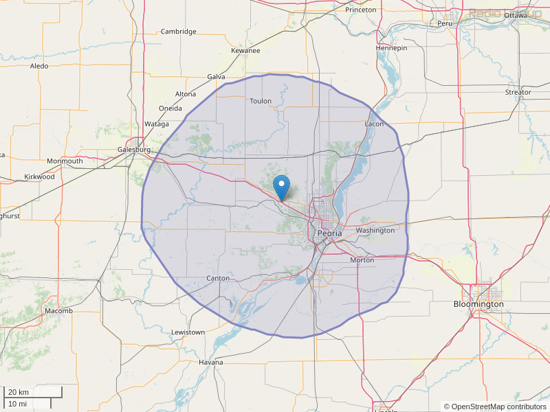 WZPW-FM Coverage Map