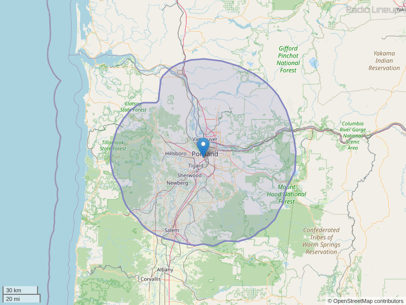 KYCH-FM Coverage Map