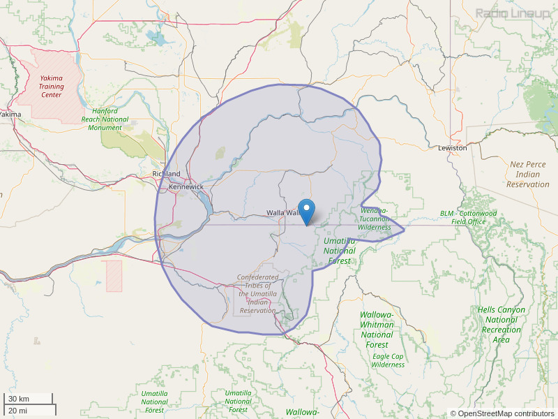 KZHR-FM Coverage Map