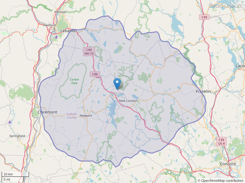 WNTK-FM Coverage Map