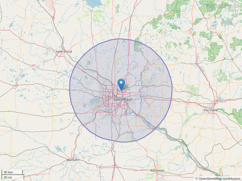 KQRS-FM Coverage Map