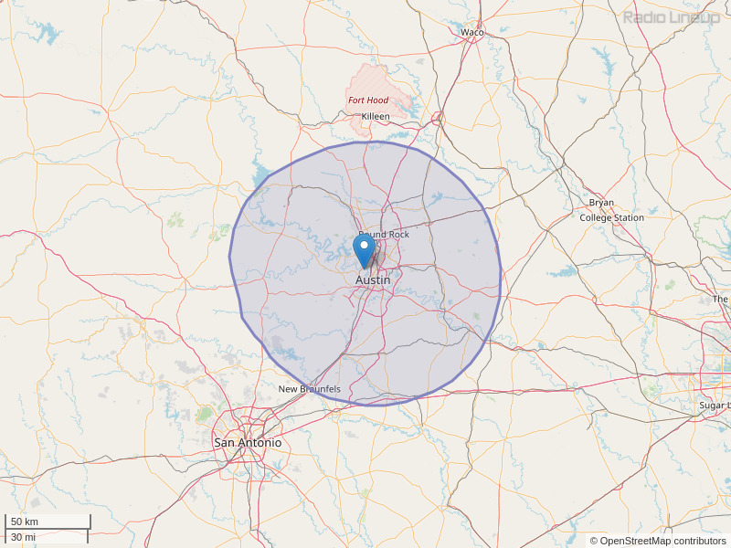 KASE-FM Coverage Map