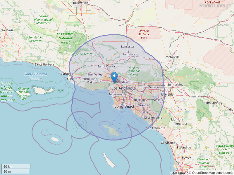 KYSR-FM Coverage Map