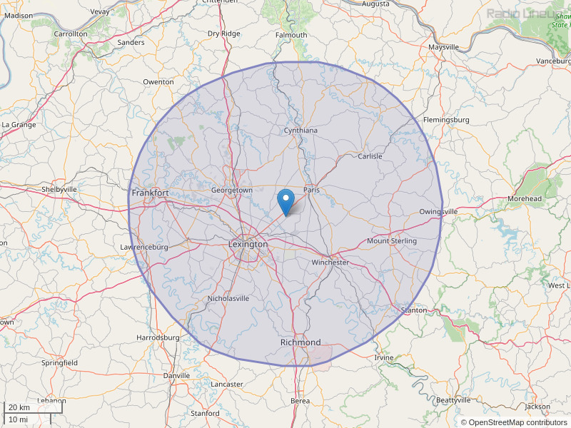 WGKS-FM Coverage Map