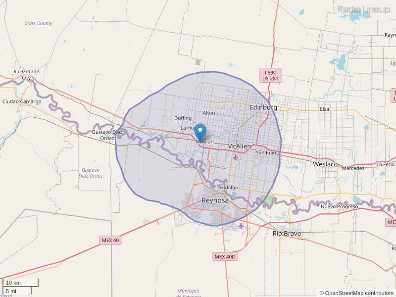 KQXX-FM Coverage Map