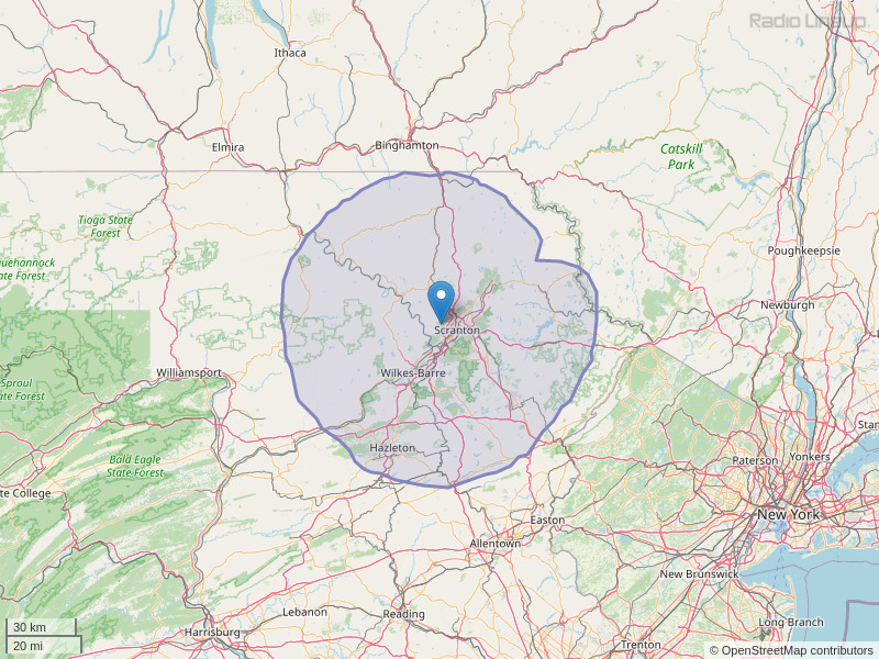 WGGY-FM Coverage Map