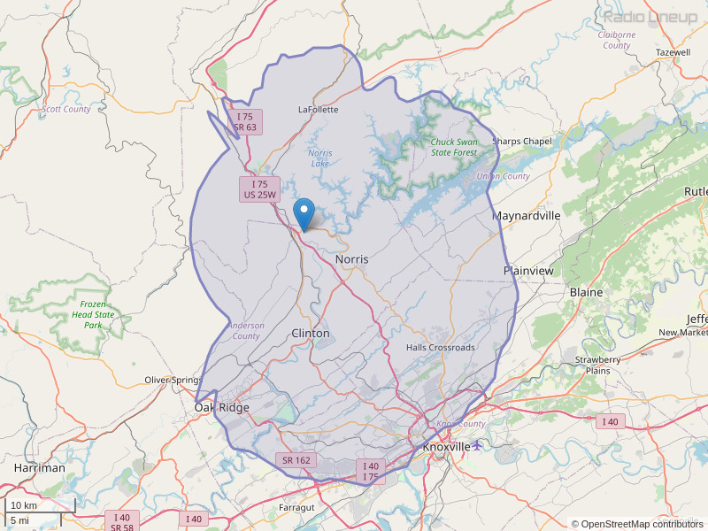 WPLA-FM Coverage Map