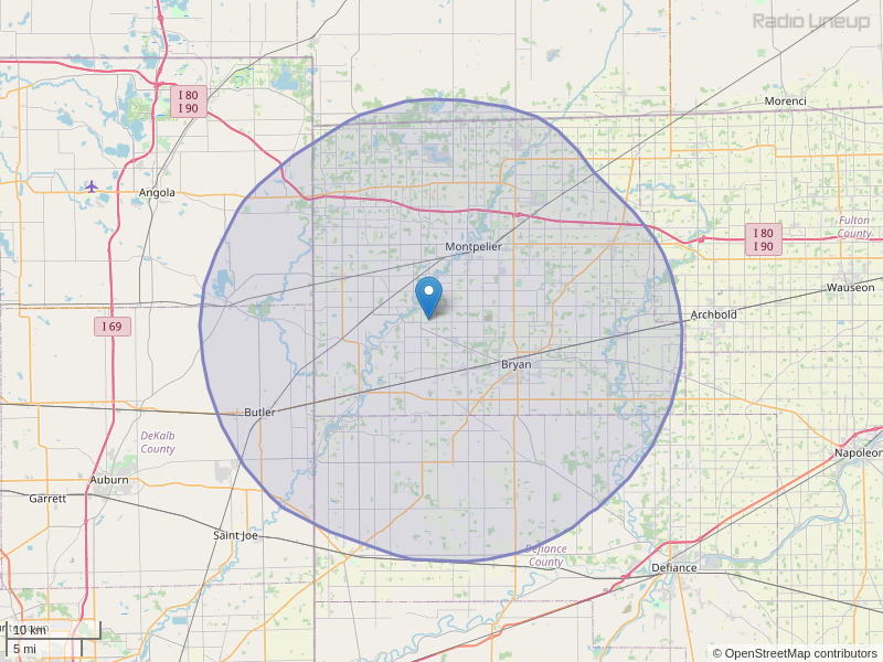 WLZZ-FM Coverage Map