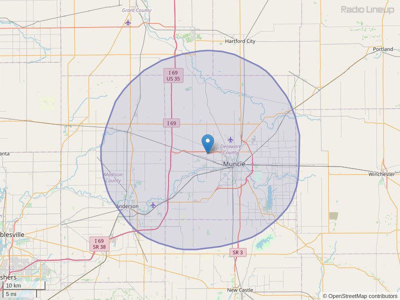 WBST-FM Coverage Map