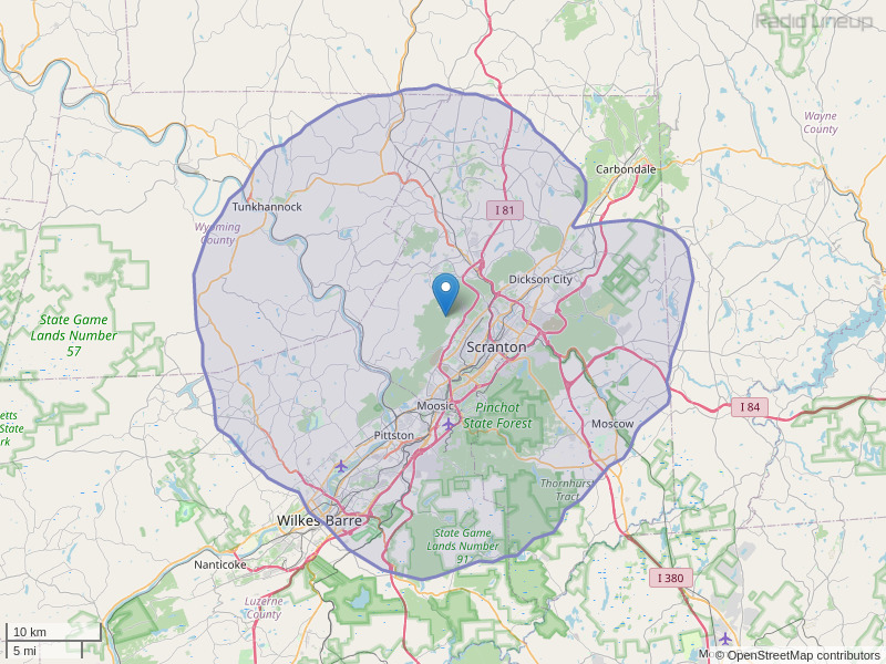 WWRR-FM Coverage Map