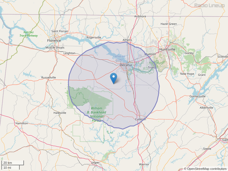 WEUP-FM Coverage Map