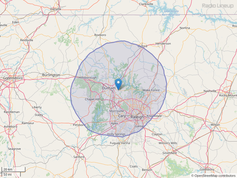 WFXC-FM Coverage Map