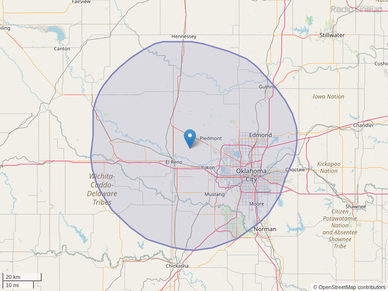 KWFF-FM Coverage Map