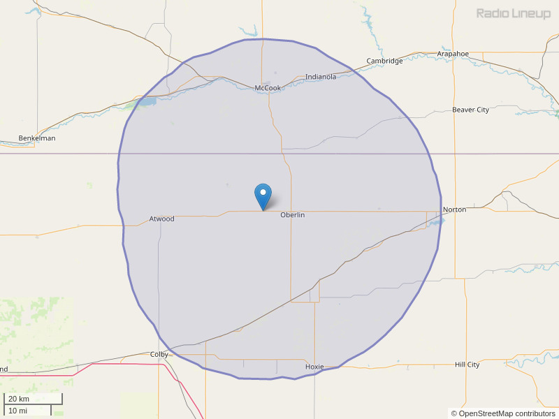 KFNF-FM Coverage Map