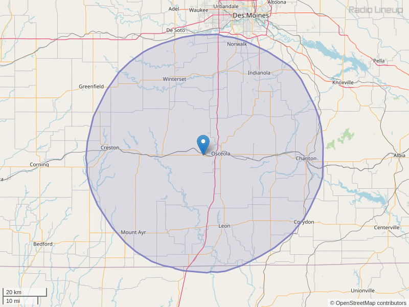 KNWI-FM Coverage Map