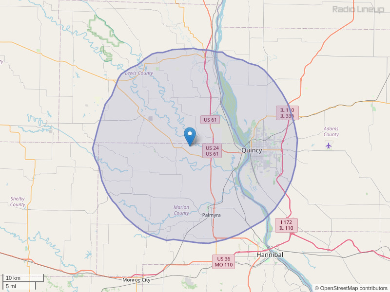 WQCY-FM Coverage Map