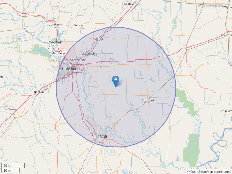 KOLL-FM Coverage Map