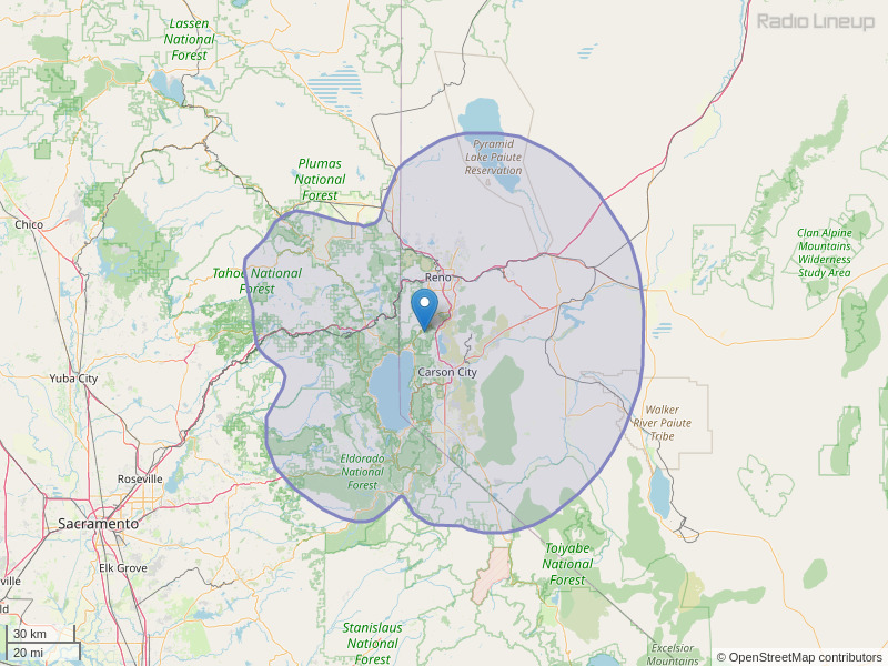 KDOT-FM Coverage Map