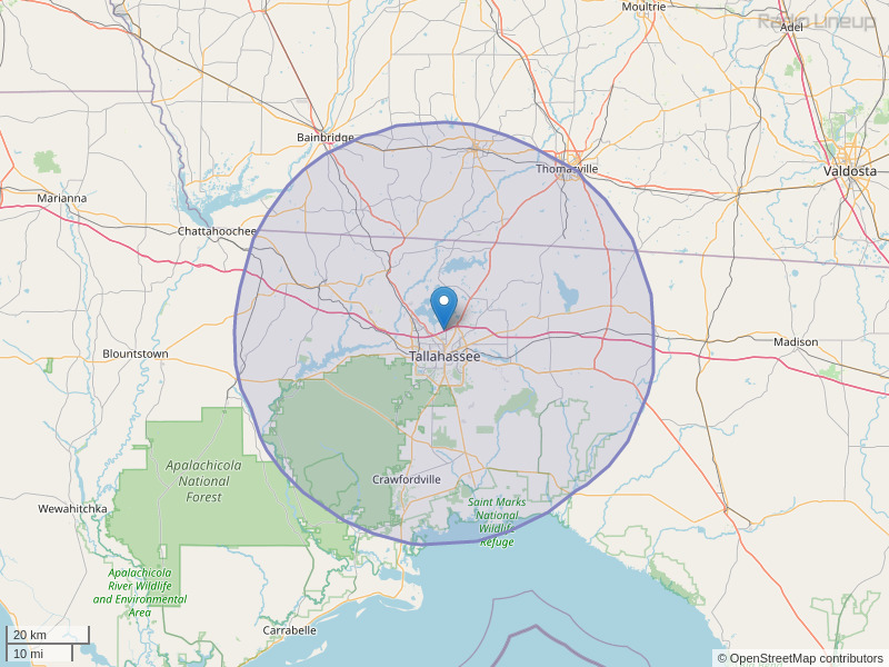 WWLD-FM Coverage Map