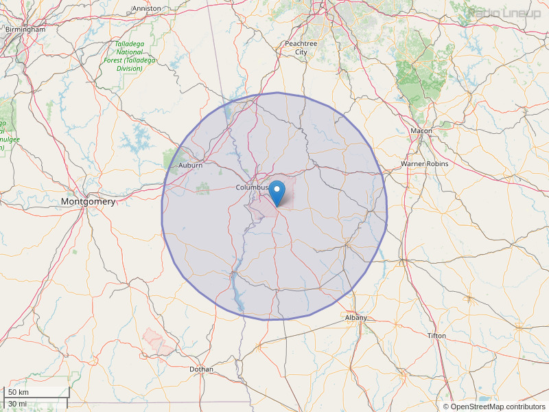 WVRK-FM Coverage Map