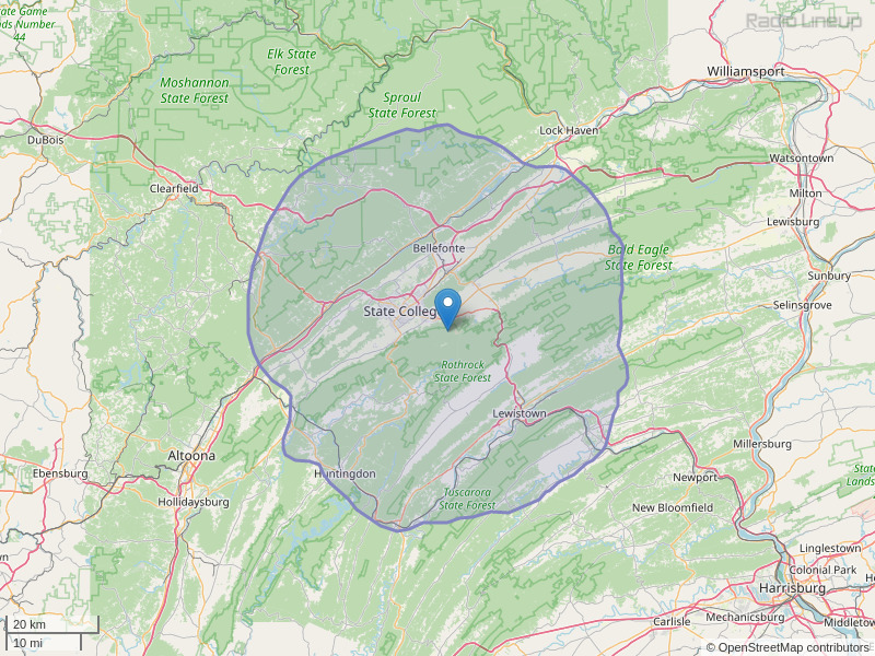 WBUS-FM Coverage Map