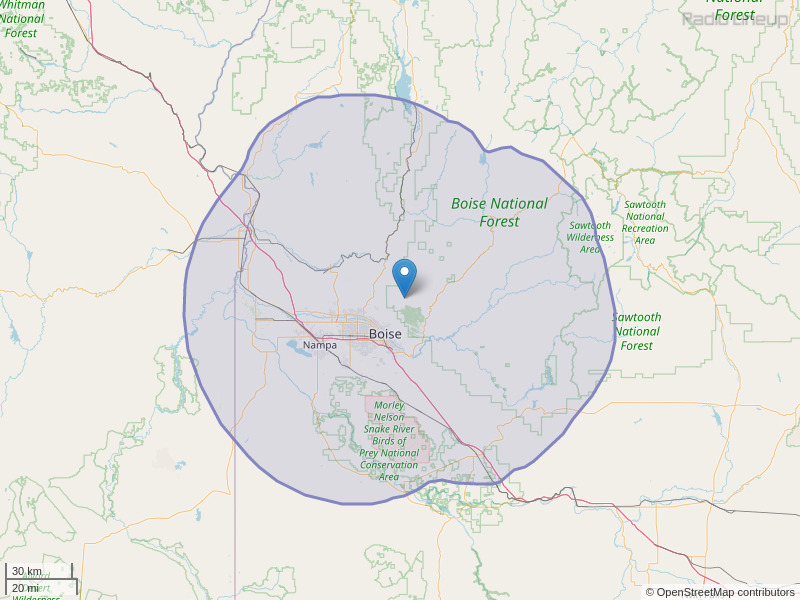 KBOI-FM Coverage Map