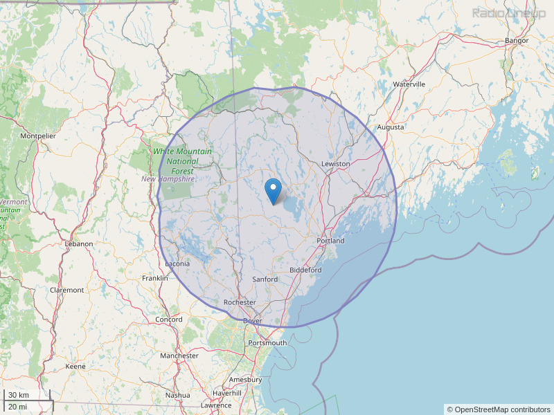 WMEA-FM Coverage Map