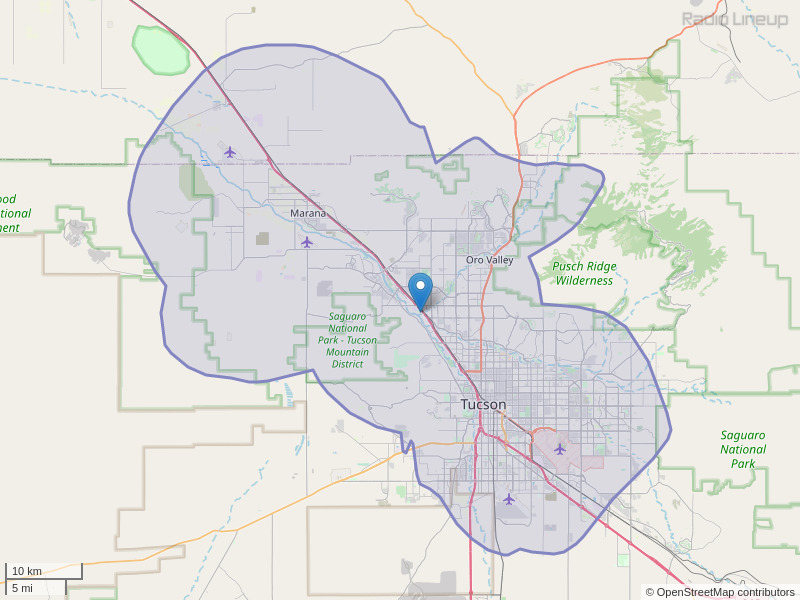 KSZR-FM Coverage Map