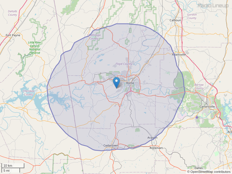 WQTU-FM Coverage Map