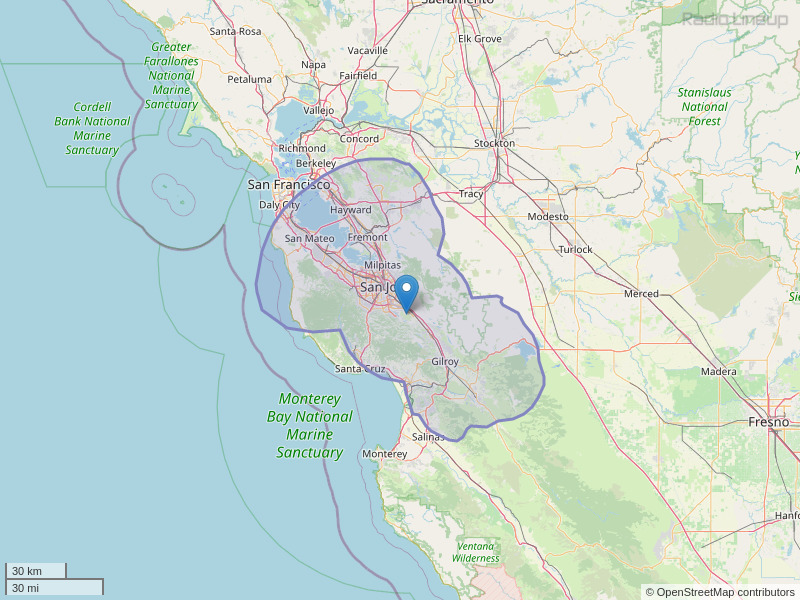 KSJO-FM Coverage Map