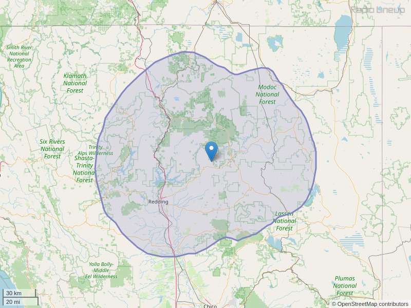 KRRX-FM Coverage Map