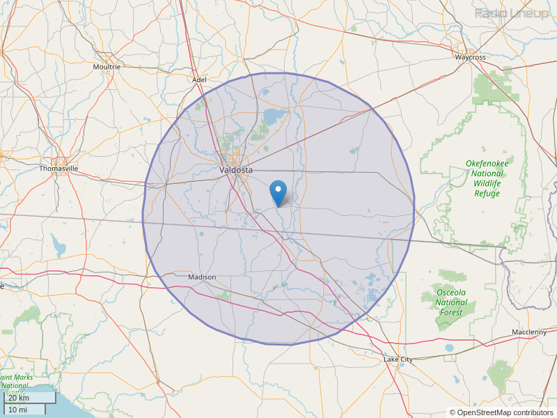 WQPW-FM Coverage Map