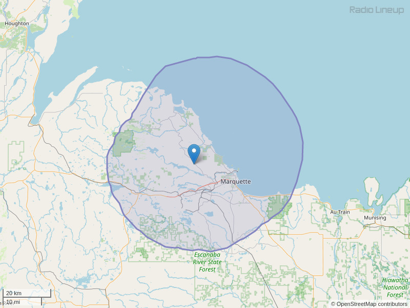 WRUP-FM Coverage Map