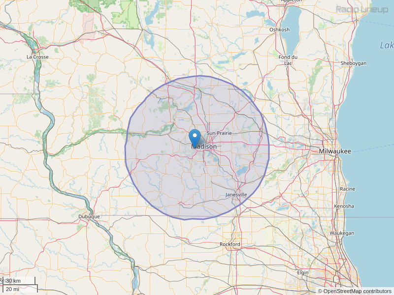 WZEE-FM Coverage Map