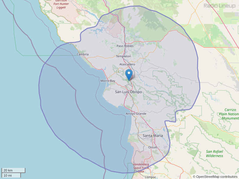 KSTT-FM Coverage Map