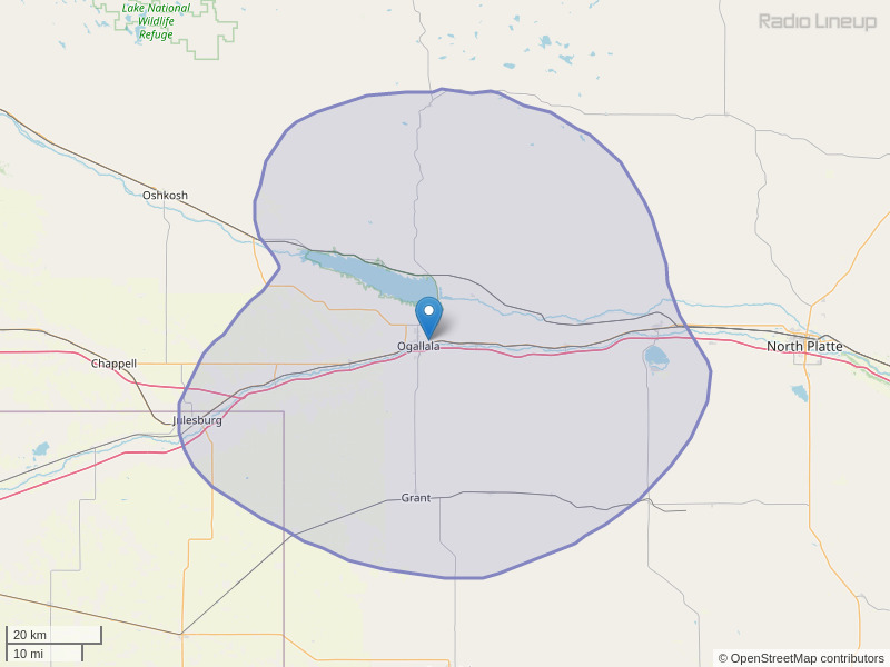 KMCX-FM Coverage Map