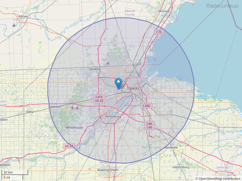 WQQO-FM Coverage Map