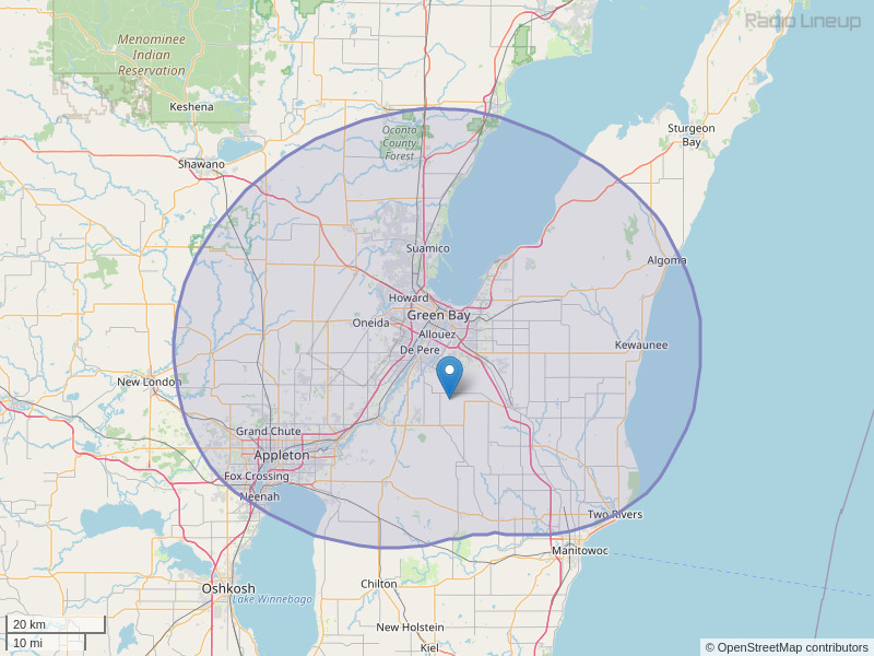 WHID-FM Coverage Map
