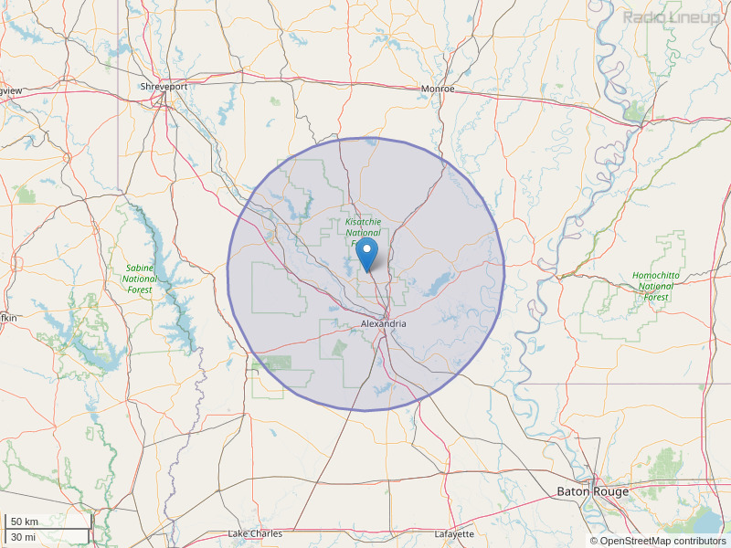 KLSA-FM Coverage Map