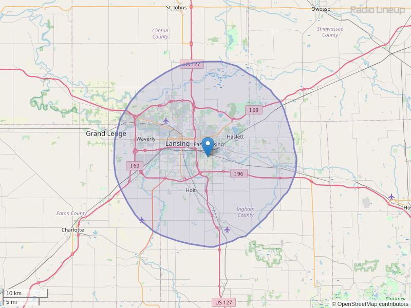 WDBM-FM Coverage Map