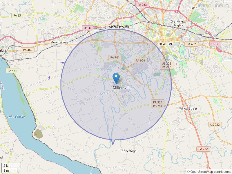 WIXQ-FM Coverage Map